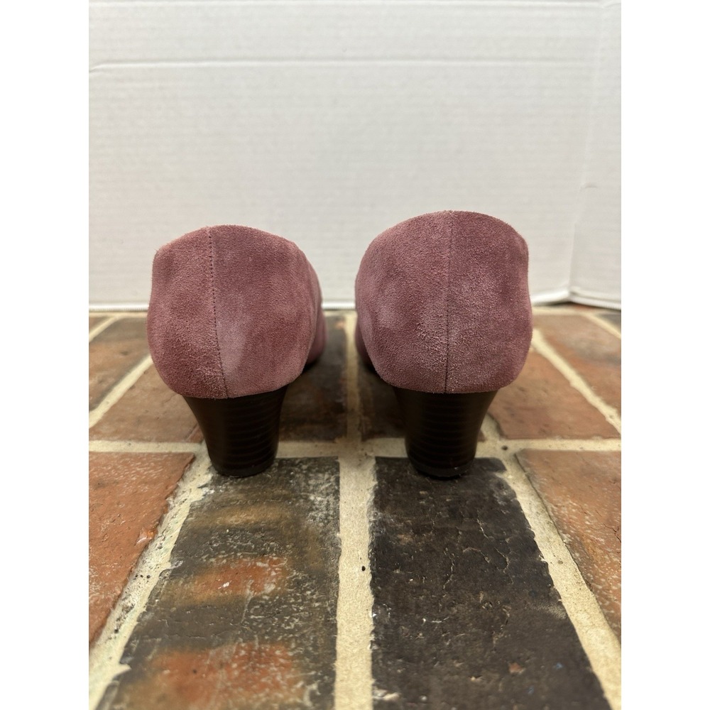 CLARKS TERESA STEP DARK ROSE PUMPS‎ SUEDE POINTED TOE PINK SHOES WOMEN'S 9.5 - Picture 6 of 7